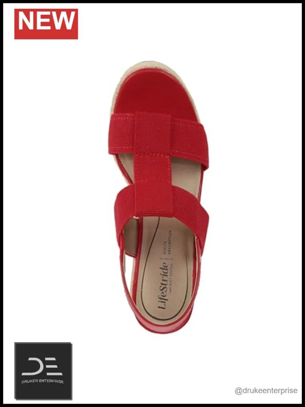 LifeStride Tallulah Women's Espadrille Wedge Sandals Open Toe Slingback PU &